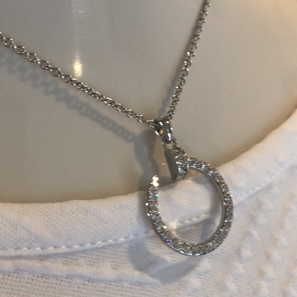PARK LANE SILVER CRYSTAL PAVE CREST NECKLACE - Picture 4 of 9